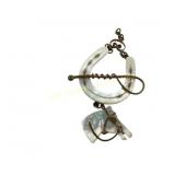 Victorian Carved MOP Equestrian Pendant Horseshoe