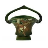 Roseville Pottery 18K-7 Green Snowberry Basket