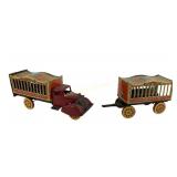 Wyandotte Circus Truck & Wagon Trailer Tin Litho