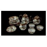 Antique Japanese Kutani Porcelain Tea Set Signed