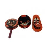 (3) Tin Litho Halloween Noisemakers