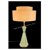 Mid Century Deena Pottery Lamp Fiberglass Shade