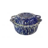 Blue Spongeware Casserole