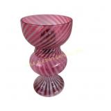 Victorian Cranberry Opalescent Glass Mini Oil Lamp