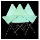 (6) Mid Century Atomic Triangle Folding Tripod Sid