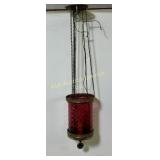 Victorian Cranberry Glass Chandelier, Electrified