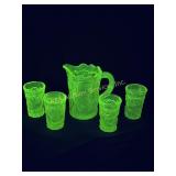 Uranium Vaseline Iridescent Glass Child