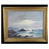 Sarkis Erganian Oil On Board Seascape Painting