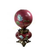 Victorian GWTW Hand Painted Oil Lamp