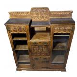 Victorian Oak Secretary Double Bookcase