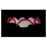 Northwood Cranberry Opalescent Poinsettia Brides B