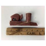 Plains Indian Native American Stone Effigy Pipe Bu