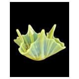 Uranium Vaseline Opalescent Glass Swung Bowl