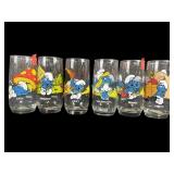 Smurf glass cups 1982 set of six.