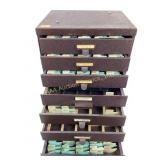 Watchmakers 7 Drawer Metal Cabinets with Crystals