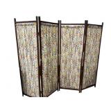 Shirred fabric privacy screen with wood frame - 4