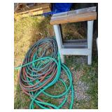 Garden hose, [2] saw horses
