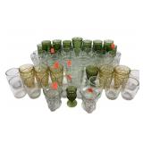Avocado Green Indiana glass Kings crown glasses