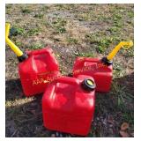 [2] 2 gallon gas cans, 1 1/4 gallon gas can