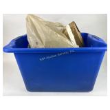 Small motor with crank on top, white and green.