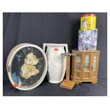 USA white heavy vase with crazing on bottom.