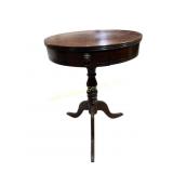 Mahogany Drum table with drawer - lions head pull