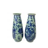 Pair of matching large vases ceramic, flower