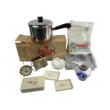 Revere Ware copper bottom saucepan with lid.