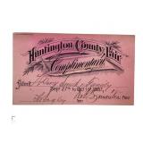 1887 Huntington County Fair ticket
