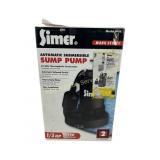 Simer automatic submersible sump pump 1/3 HP.