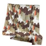 70s style machine quilt in brown orange tan