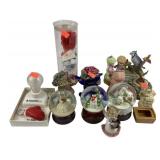 Cobalt blue angel and various other angels. Snow