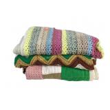 Hand crocheted Afghan in a multicolored ripple