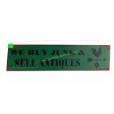 Metal Sign 19 1/2" Long x 5" tall We Buy Junk &