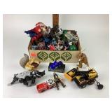 Box of miniature toy cars, trucks amd other