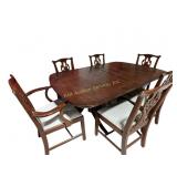 Henkel Harris mahogany Chippendale style dining