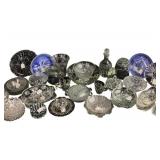 Clear glass hobnail 4 footed bowl. Clear glass