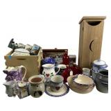 Stoneware style country design pitchers bowls and