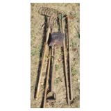 Pitchforks, shovel, hoes