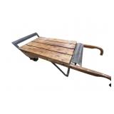 19th Century Industrial iron and wood hand cart -