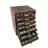 Watch tension rings and crystals in seven drawer