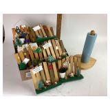 Wood Christmas fence decorations and wood paper