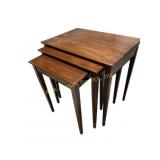 (3) Henkel Harris mahogany nesting tables -