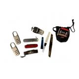 Small Swiss Army knife. Boy Scouts whistle.
