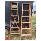 [2] 6 foot wooden ladders