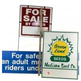 Advertisement signs, yard sale sign. Greenland