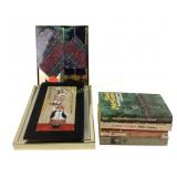 Tie and suspenders set Paisley and floral