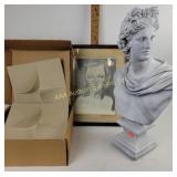 Bust with crack on cheek. Framed hand drawn