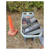 Ames easy roller plastic cart, metal drawers,