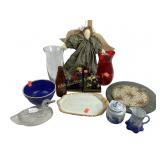 Asian boy and girl bookends porcelain. Blue delft